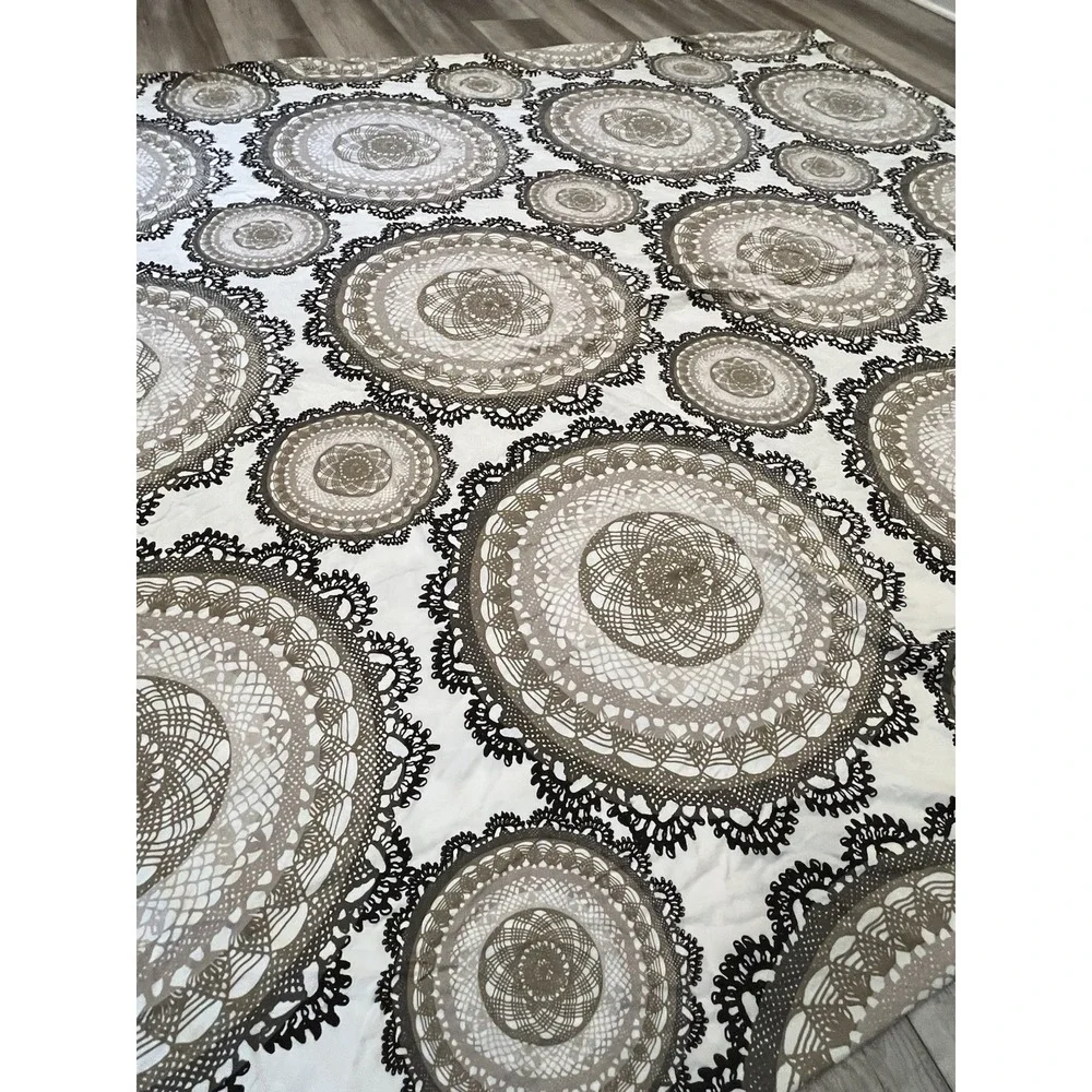 Ikea Lyckoax Duvet Cover Queen Cream Cream Beige Black Mandalas Medallions